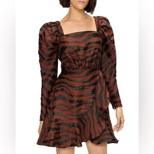 Ted Baker Brodii Exaggerated Shoulder Mini Dress L